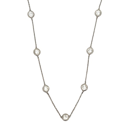 [C1-500-W] 14Kt White Gold Diamond By The Inch Necklace With (12) Round Diamonds Weighing 5.04ct