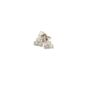 [E009-40-S] Trio Cluster Diamond Studs 0.40cttw 14Kt White Gold Pushbacks 