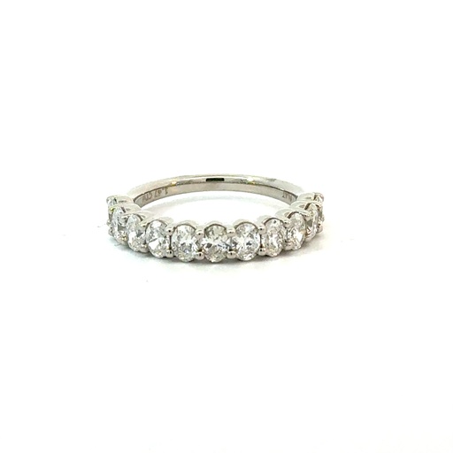 [B0.15OVHWNS-PT-1] Platinum Half Eternity Band With (11) Oval Diamonds Weighing 1.47cttw