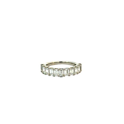 [B0.20ECHWNS-PT-1] Platinum Half Eternity Band With (11) Emerald Cut Diamond Weighing 1.92cttw