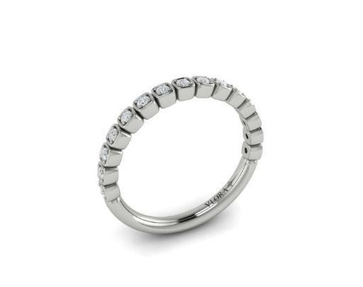 [VW51102-PT] Platinum Tile Band With (15) Round Diamonds Weighing 0.18cttw