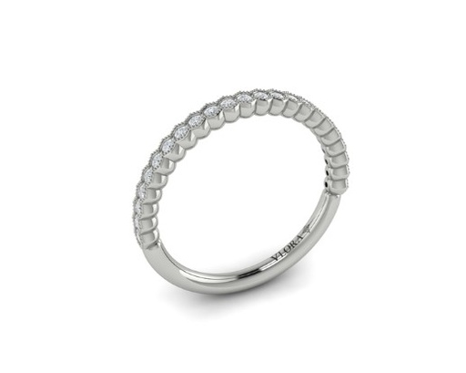 [VW51106-PT] Platinum Milgrain Band With (23) Round Diamonds Weighing 0.22cttw