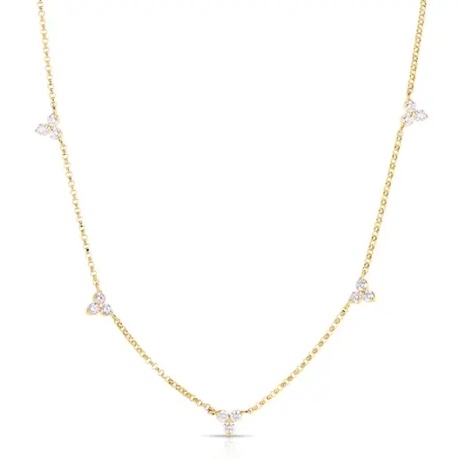 [7773261AY17X] 18Kt Yellow Gold Love By The Inch Necklace With (15) Round Diamonds Weighing 0.48cttw