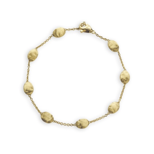 [BB553 Y 02] 18Kt Yellow Gold Siviglia Small Bead Bracelet 7.5"