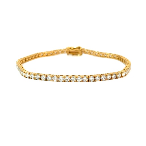 [B106-500-Y BR102S] 14Kt Yellow Gold Tennis Bracelet With (59) Round Diamonds Weighing 5.00cttw