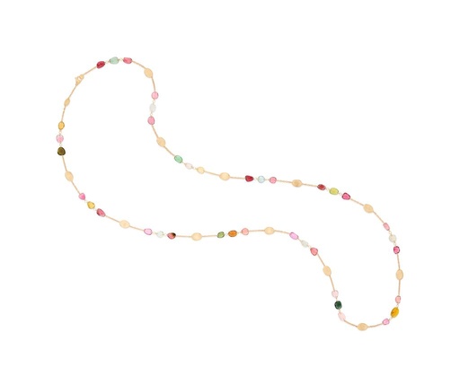 [CB2868_TM011_Y_02] 18Kt Yellow Gold Lunaria Multi Color Tourmaline Necklace 37.75"