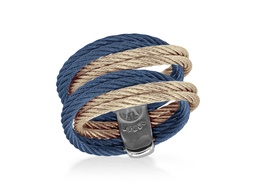 [02-48-1001-00] Carnation And Blueberry Nautical Cable Wrapped Ring