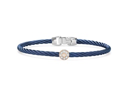 [04-24-S912-11] ​Diamond Blueberry Nautical Cable Circle Station Bracelet 0.05cttw