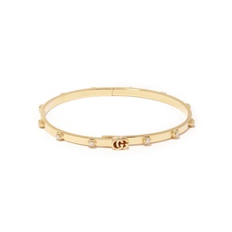 [YBA554561001017] Yellow Gold GG Running Bracelet With Round Diamonds Weighing 0.36cttw