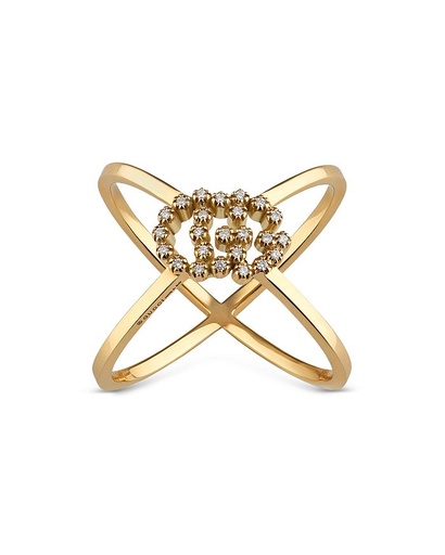 [YBC582548001015] Diamond Crossed Running G Ring 0.06cttw