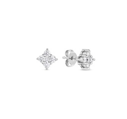 [002044AWERX0] Diamond Flower Studs Earrings 0.45cttw